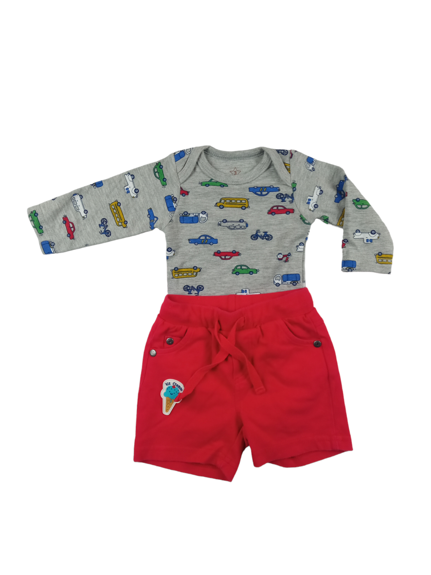 Conjunto short y body / 3 meses