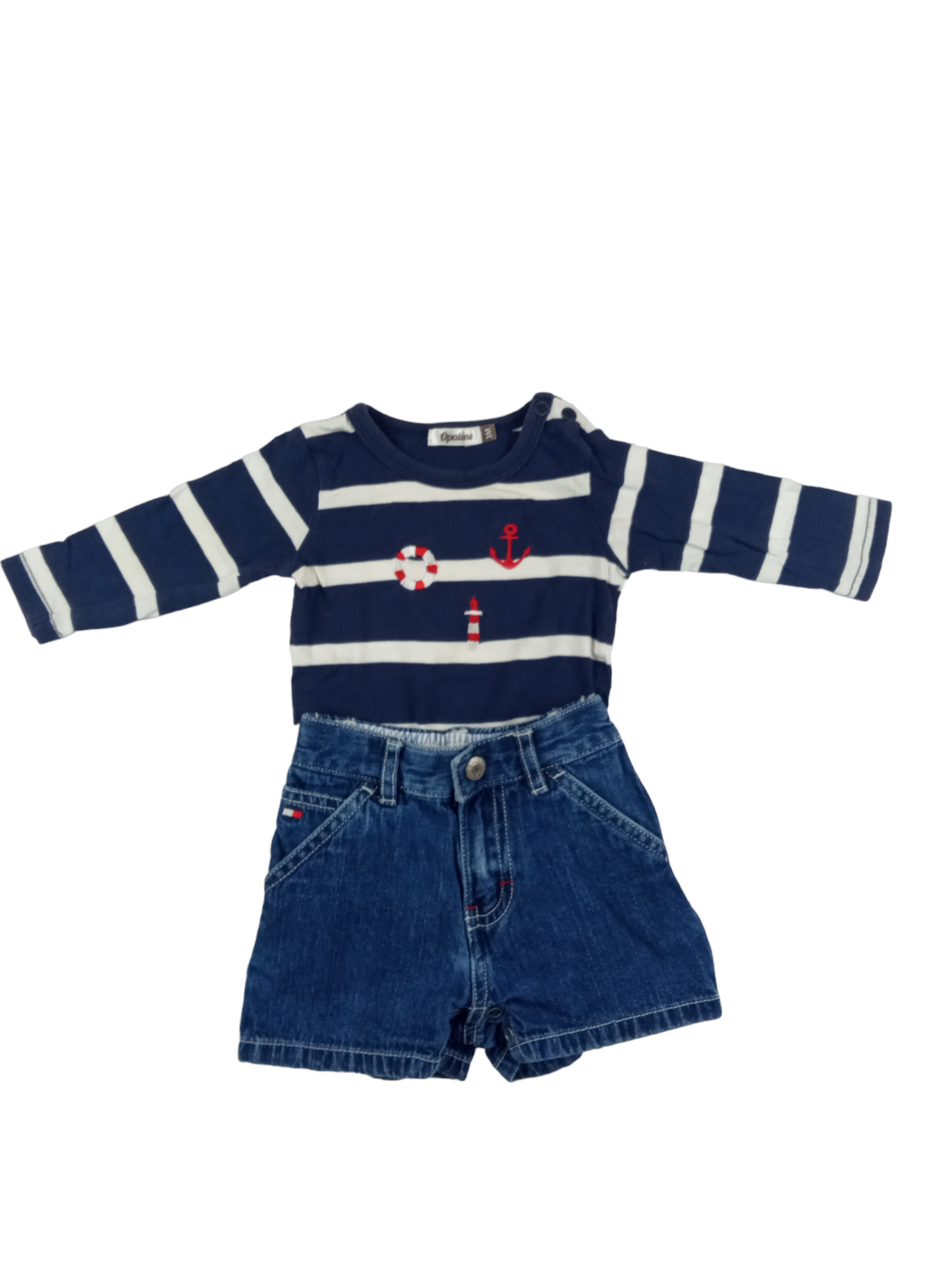 Conjunto short y body / 3 meses