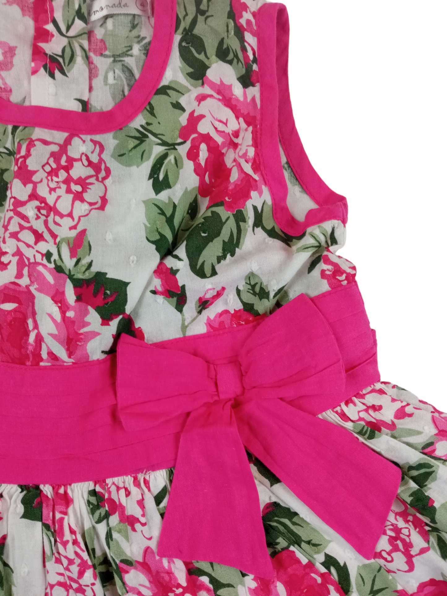 Vestido florado rosado / Talla 4