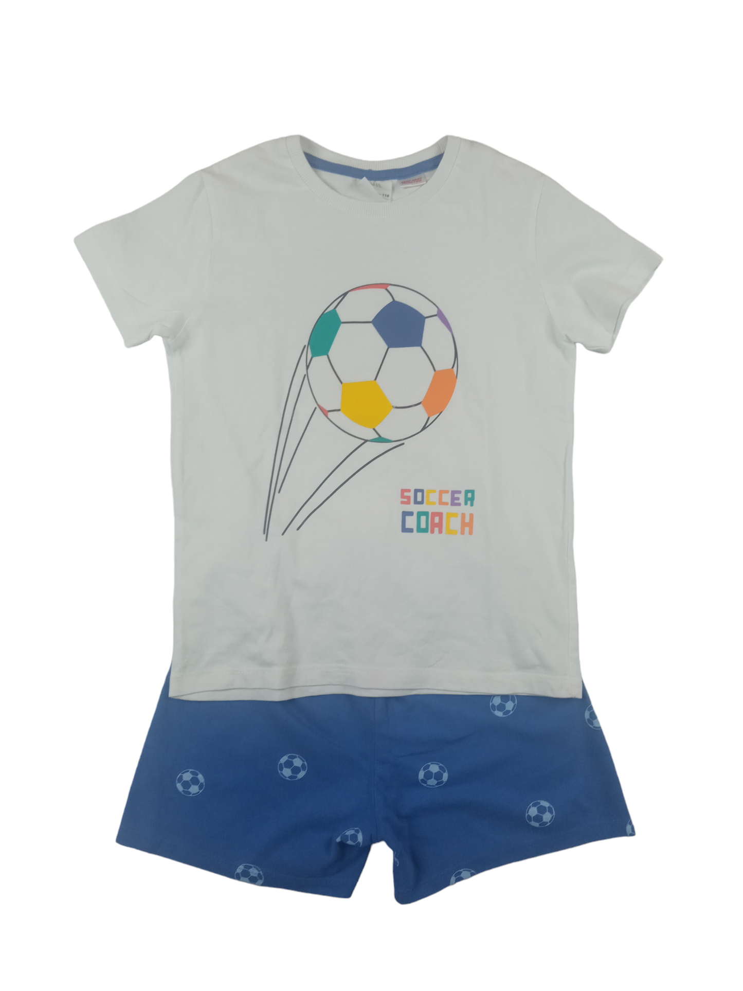 Pijama verano diseño futbol / Talla 5-6