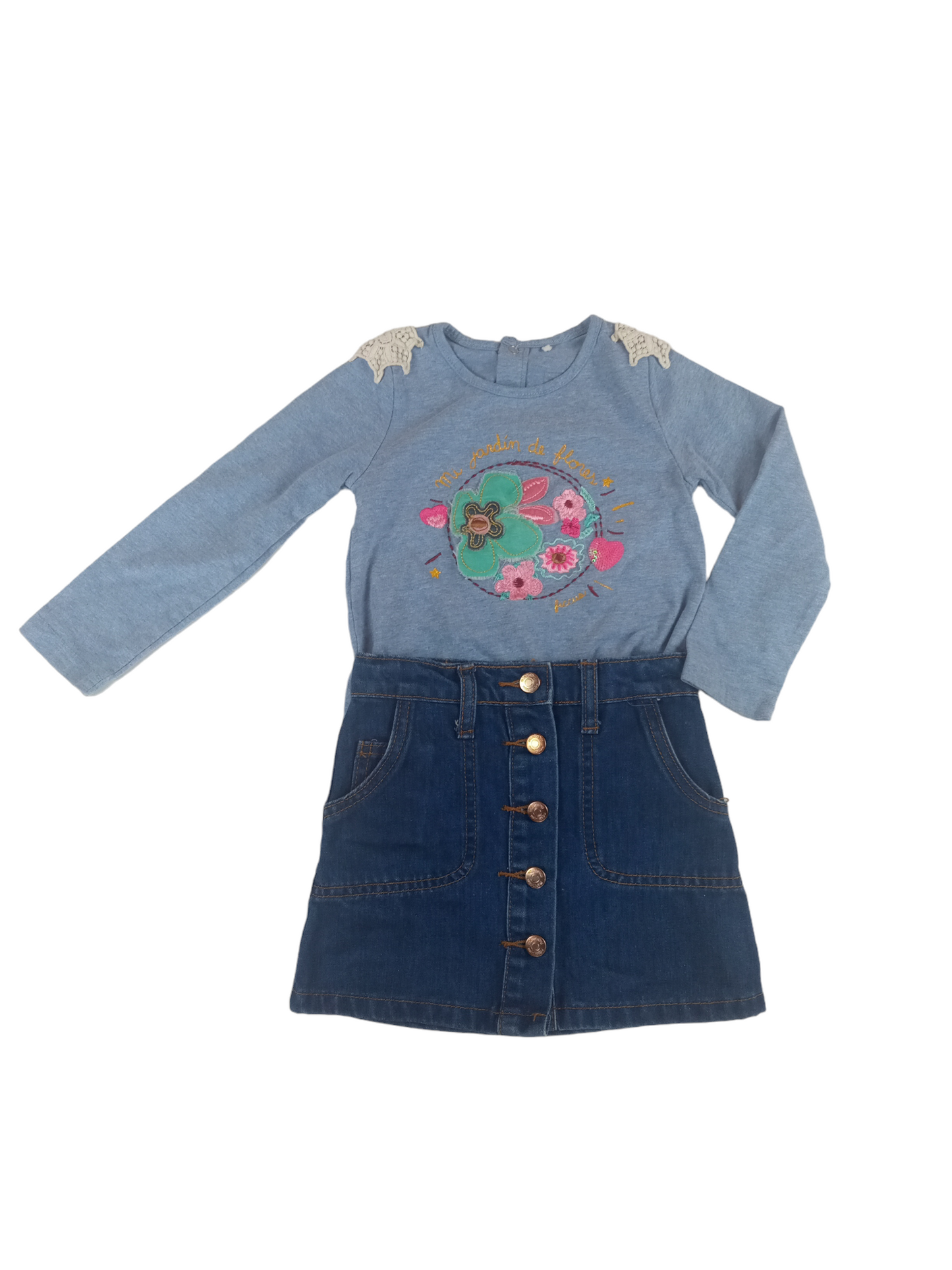 Conjunto falda-polera / Talla 2