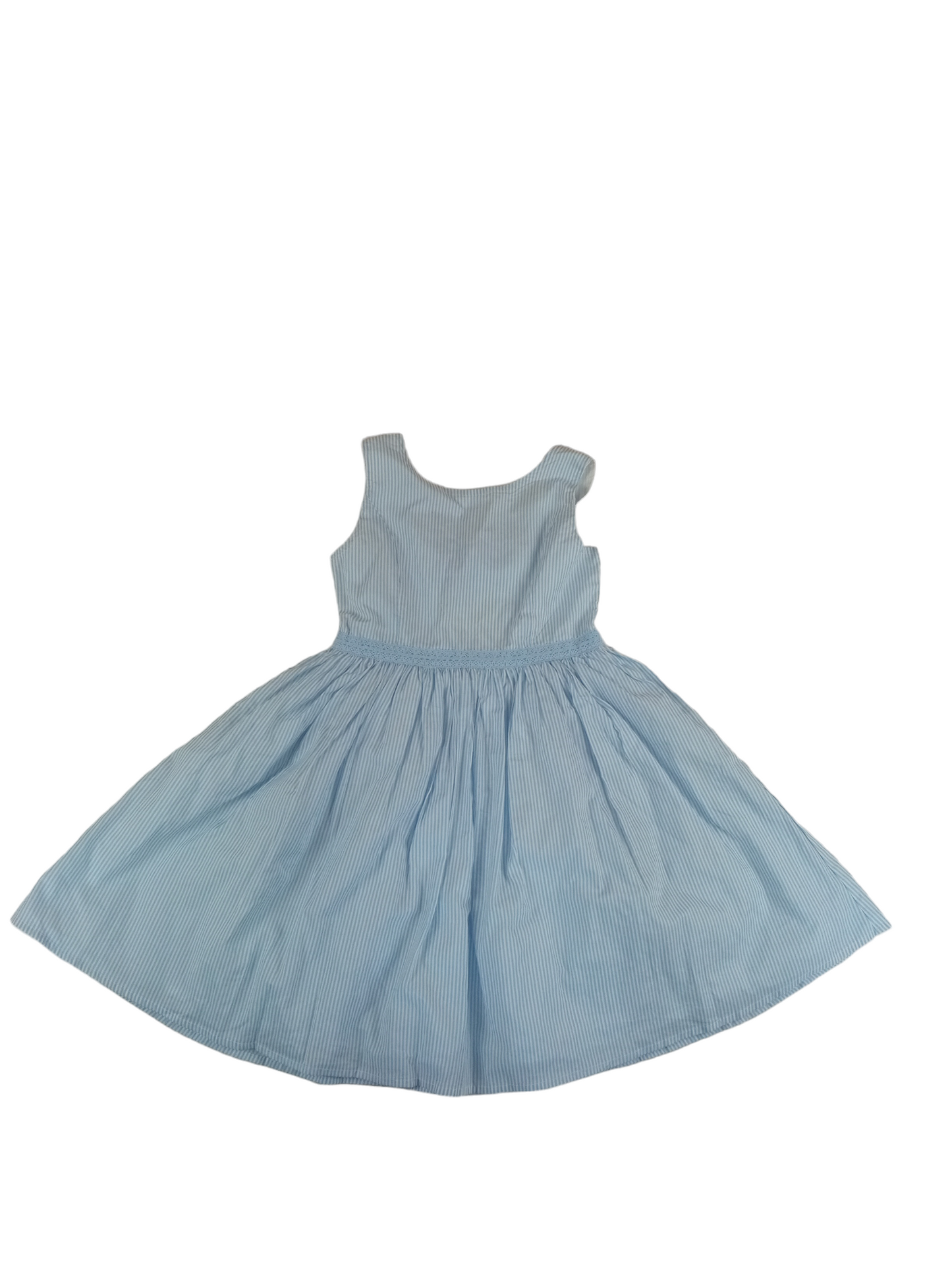 Vestido rayado celeste / Talla 6
