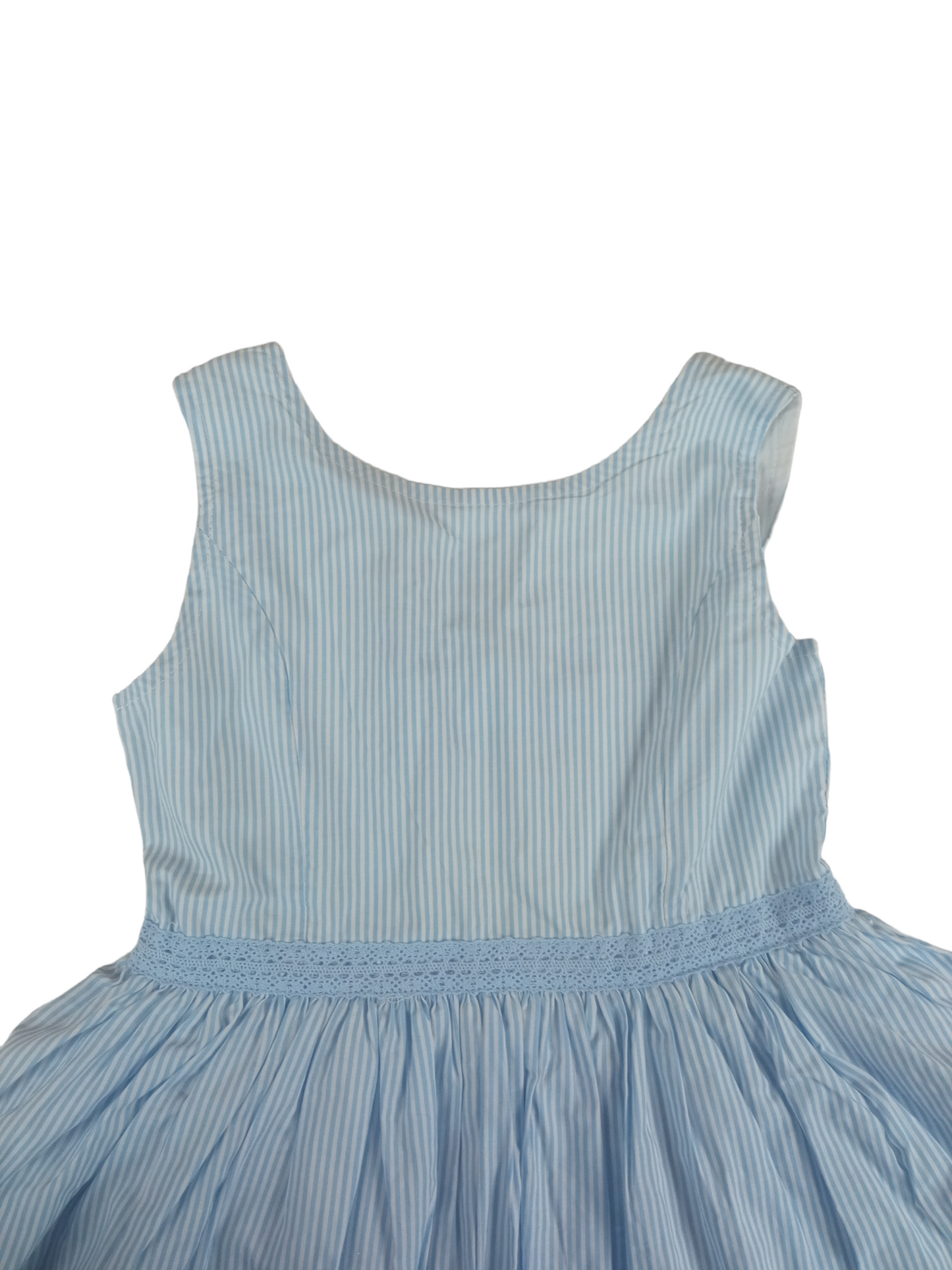 Vestido rayado celeste / Talla 6