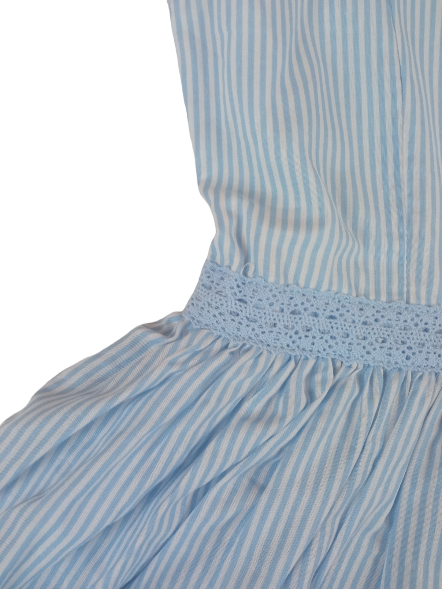 Vestido rayado celeste / Talla 6