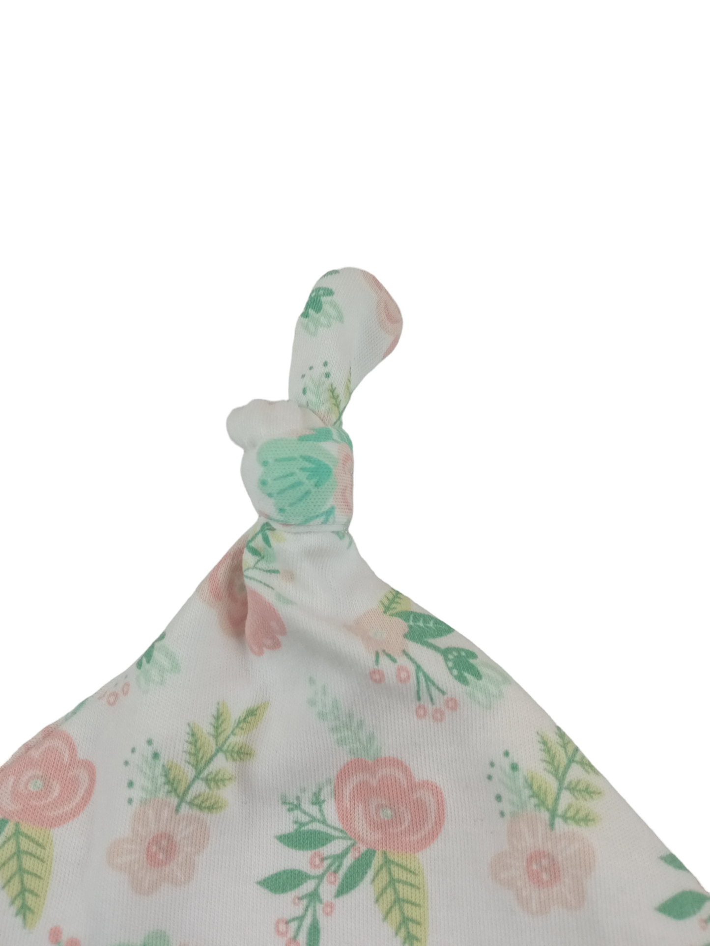 Gorro diseño flores / 0-3 meses