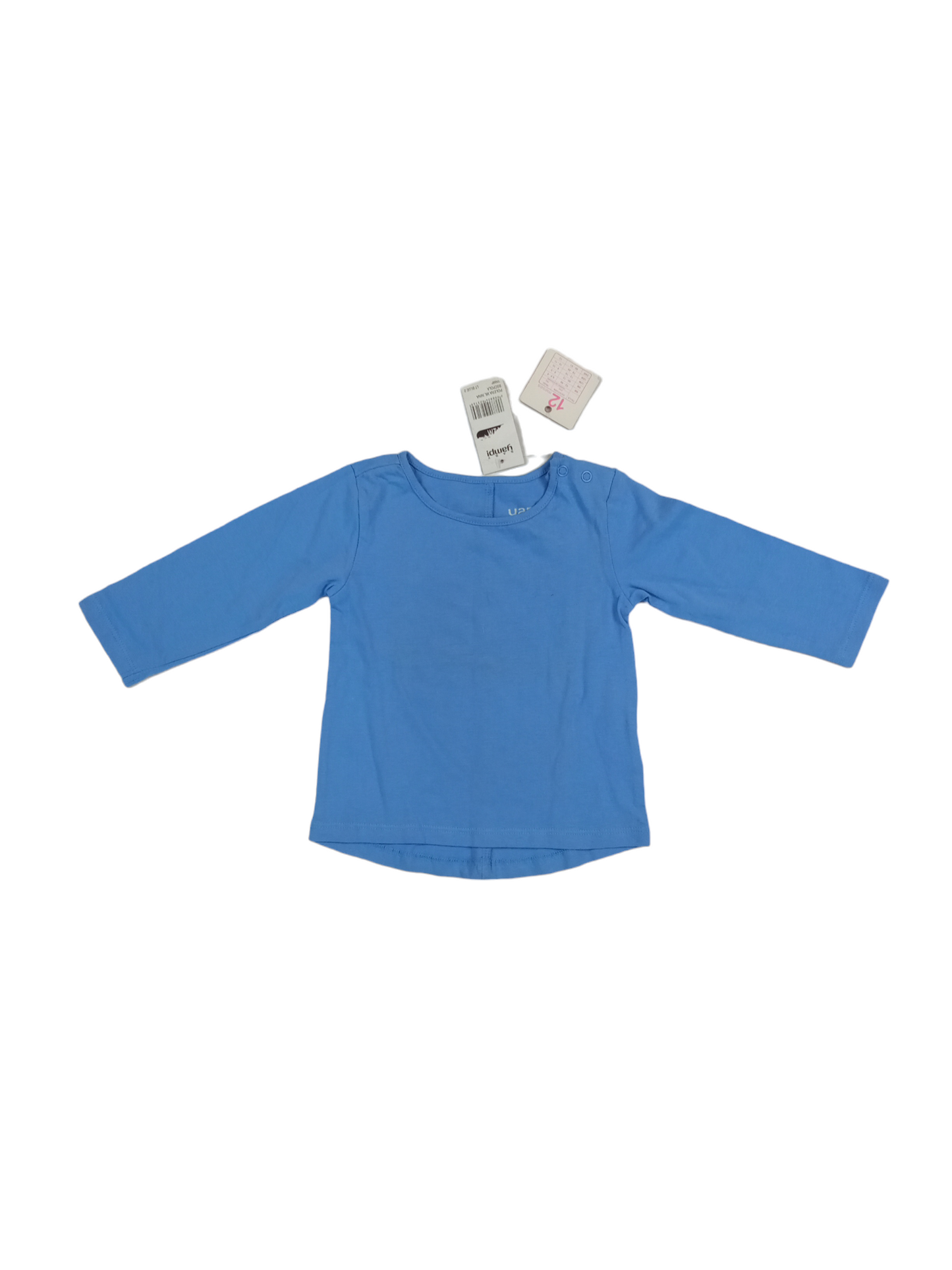 Polera azul manga larga / 12 meses