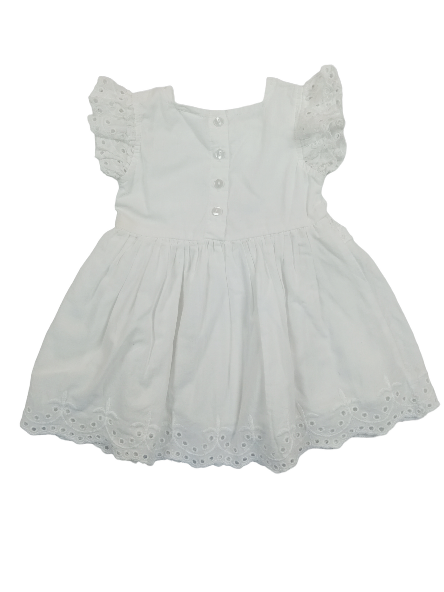 Vestido blanco blondas / 9 meses
