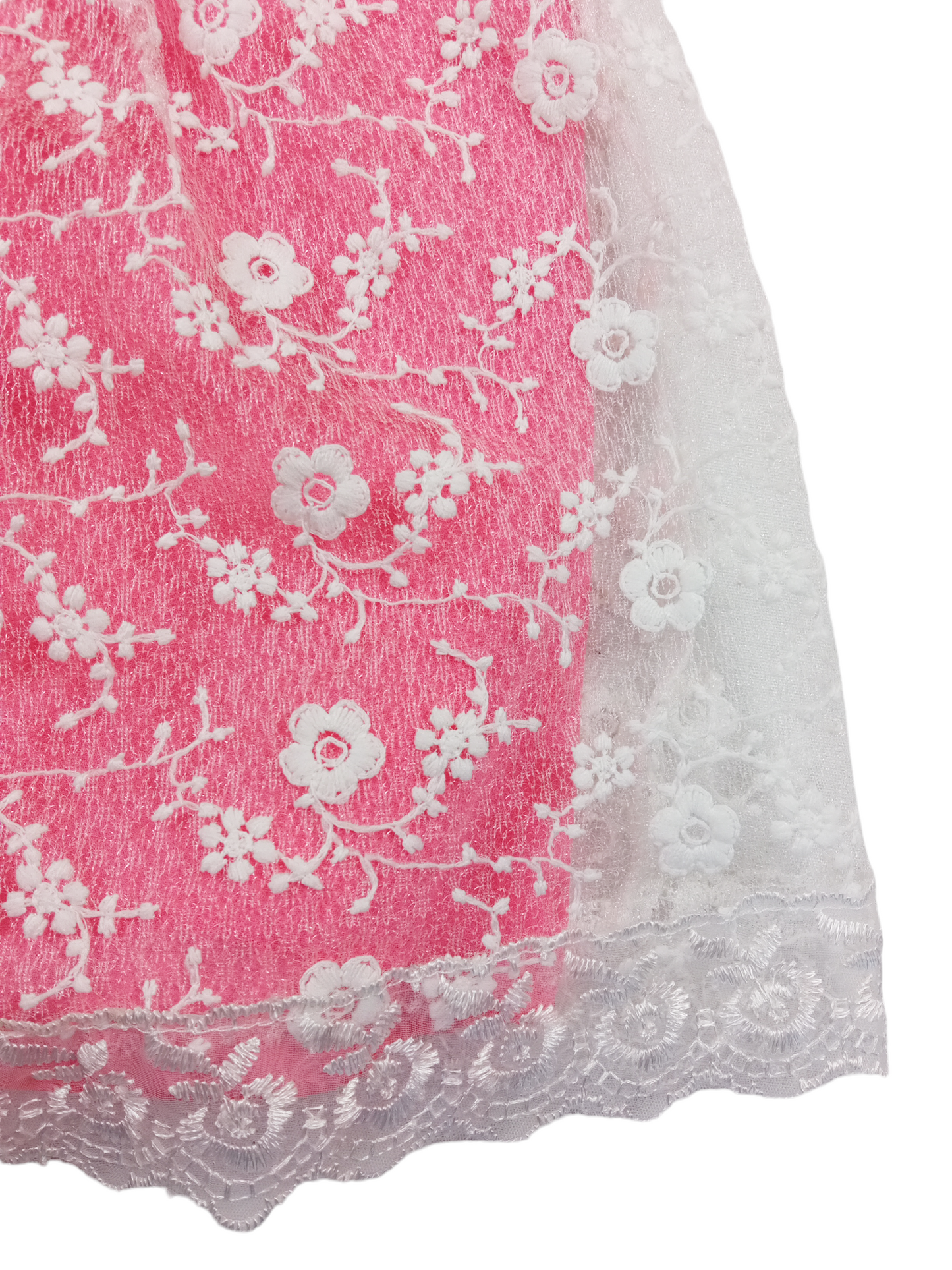 Vestido rosado flores bordadas / Talla 4
