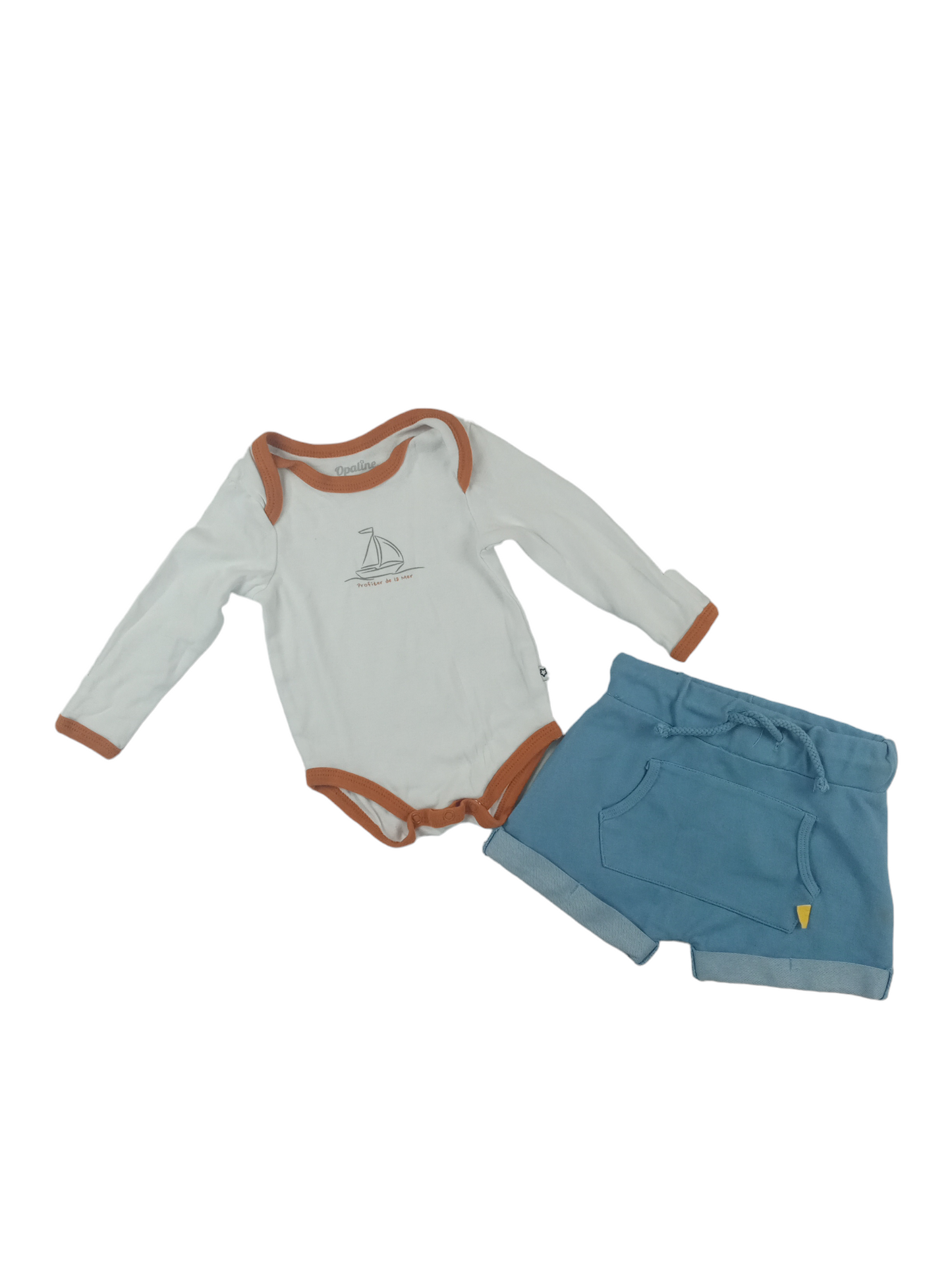 Conjunto short y body / 3 meses