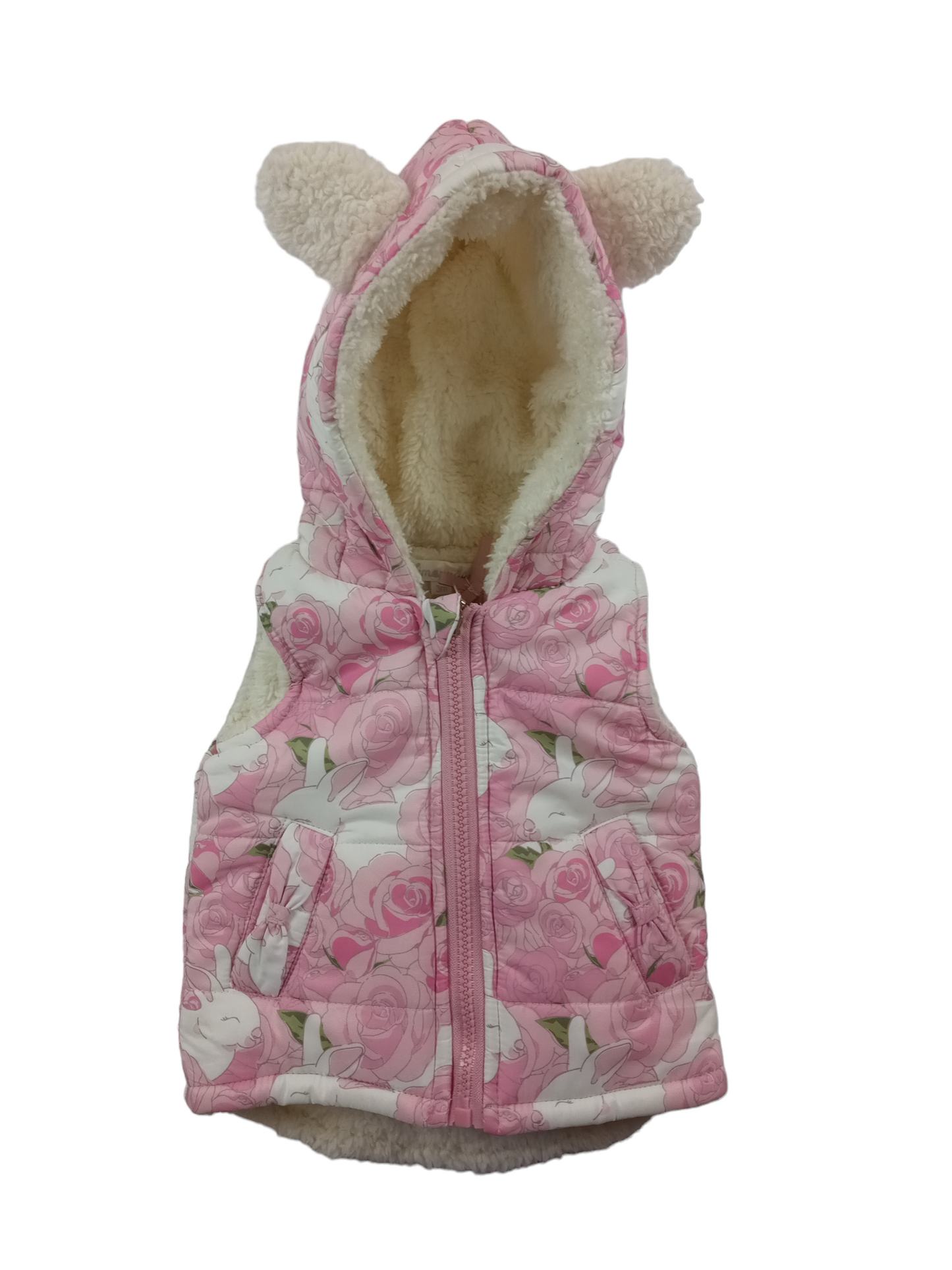 Parka sin mangas floreada / Talla 3 meses