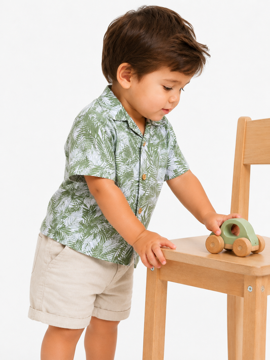 Camisa estampada tropical / 18-24 meses