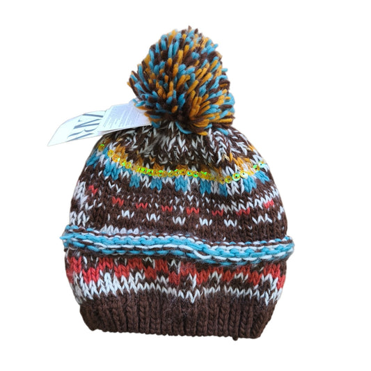Gorro tejido con pompón multicolor - Zara Kids