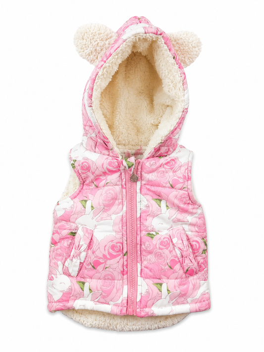 Parka sin mangas floreada / Talla 3 meses