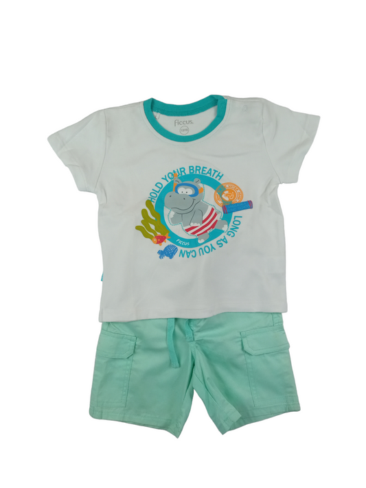 Conjunto short-polera / 12-18 meses