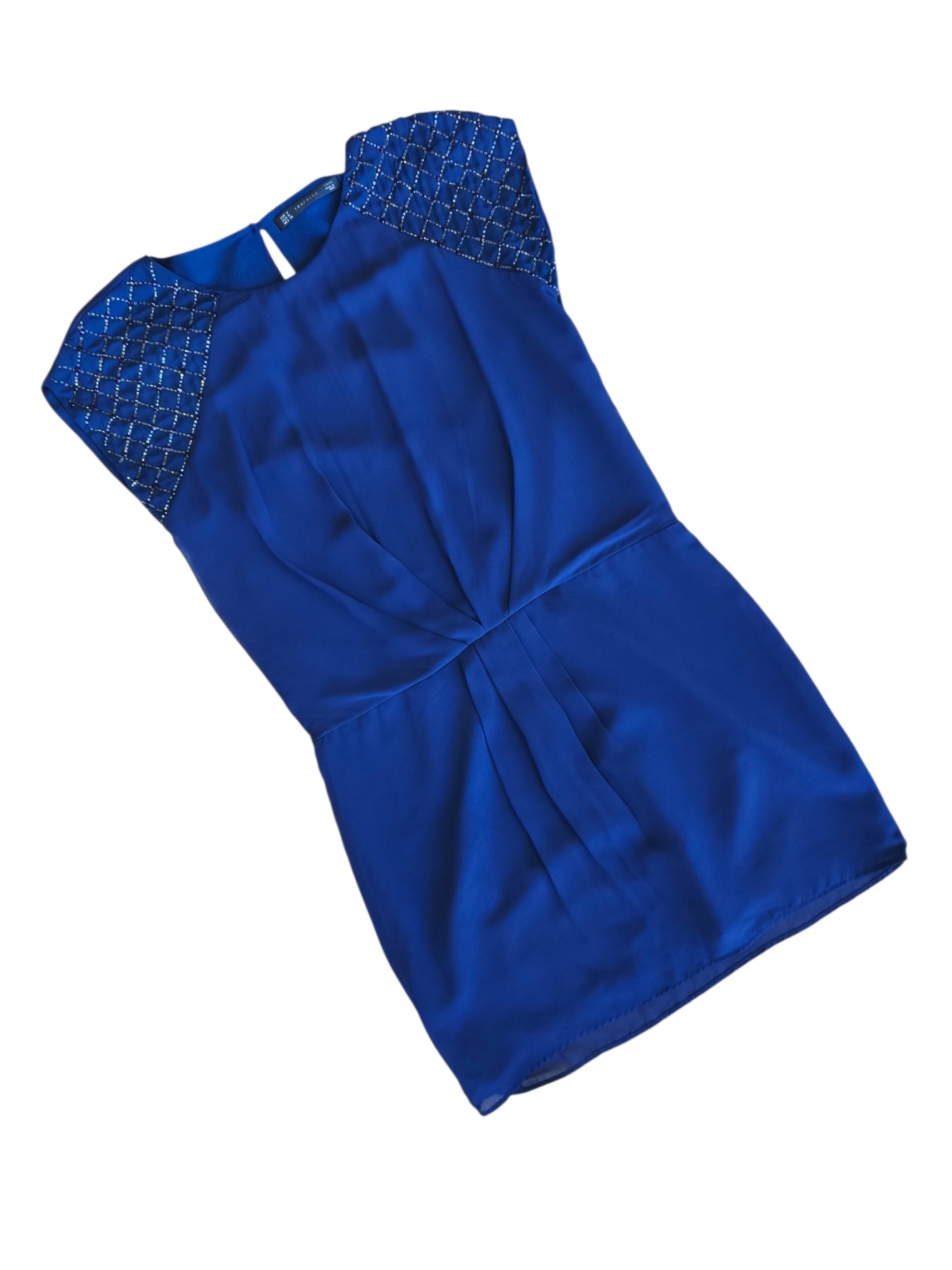 Vestido azul con detalles bordados - Talla M