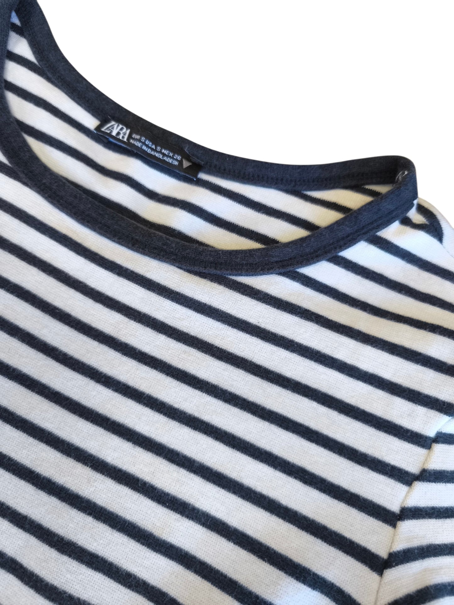 Polera Cropped Rayada Marinera / Talla S