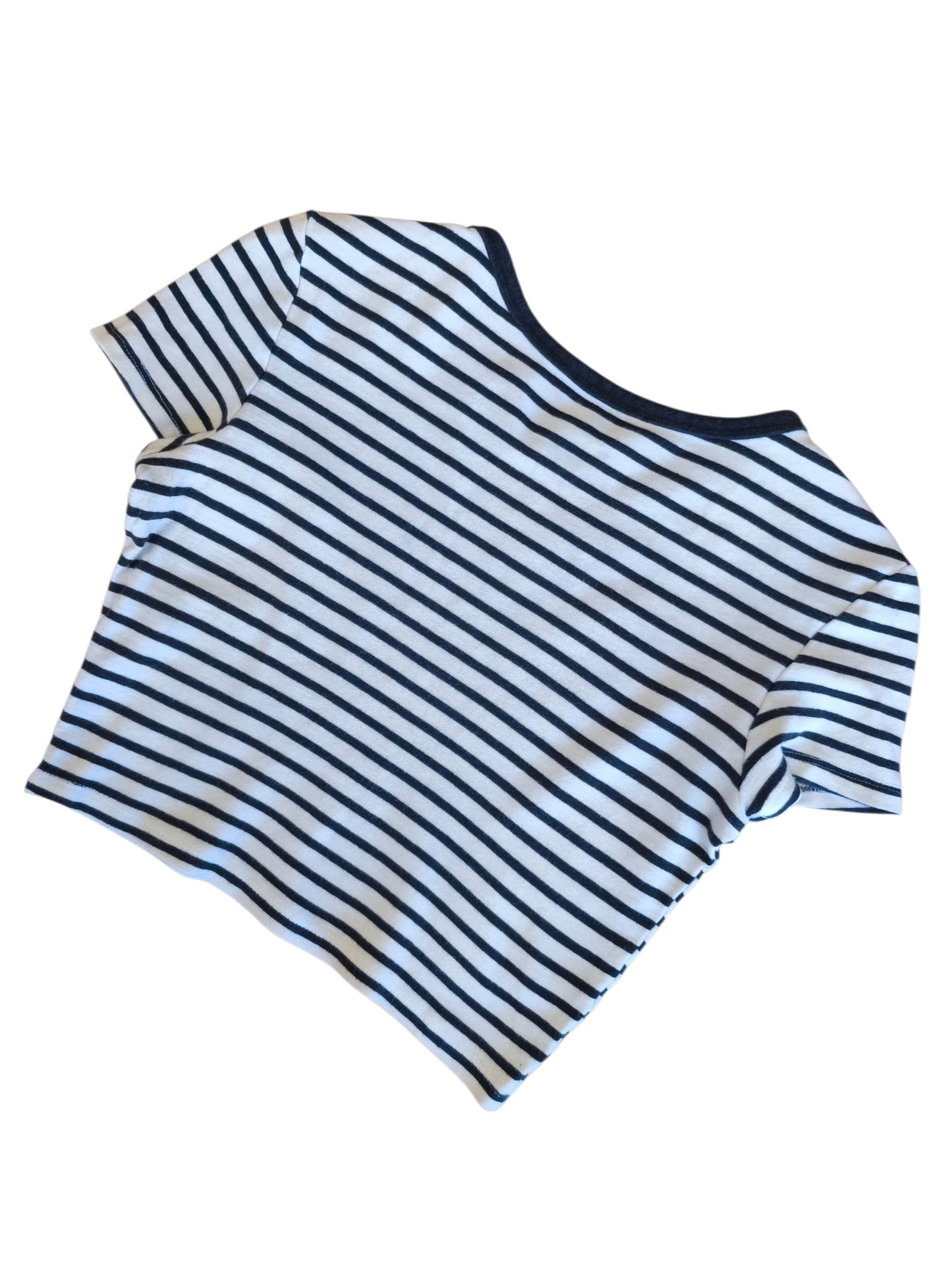 Polera Cropped Rayada Marinera / Talla S