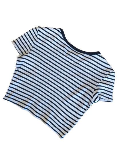 Polera Cropped Rayada Marinera / Talla S