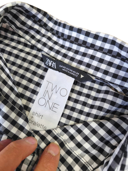 Blusa larga ingham oversize /Talla XS