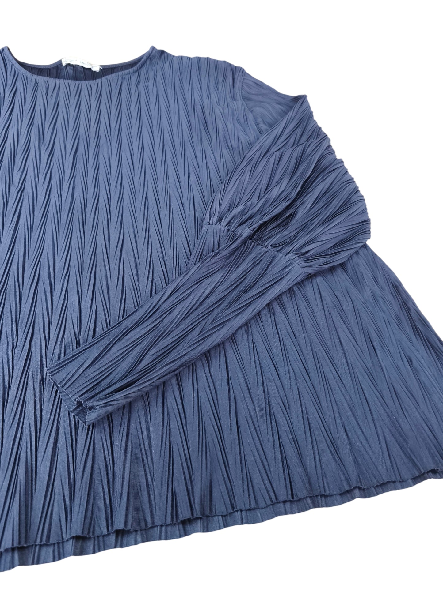 Blusa plisada de manga voluminosa / Talla M