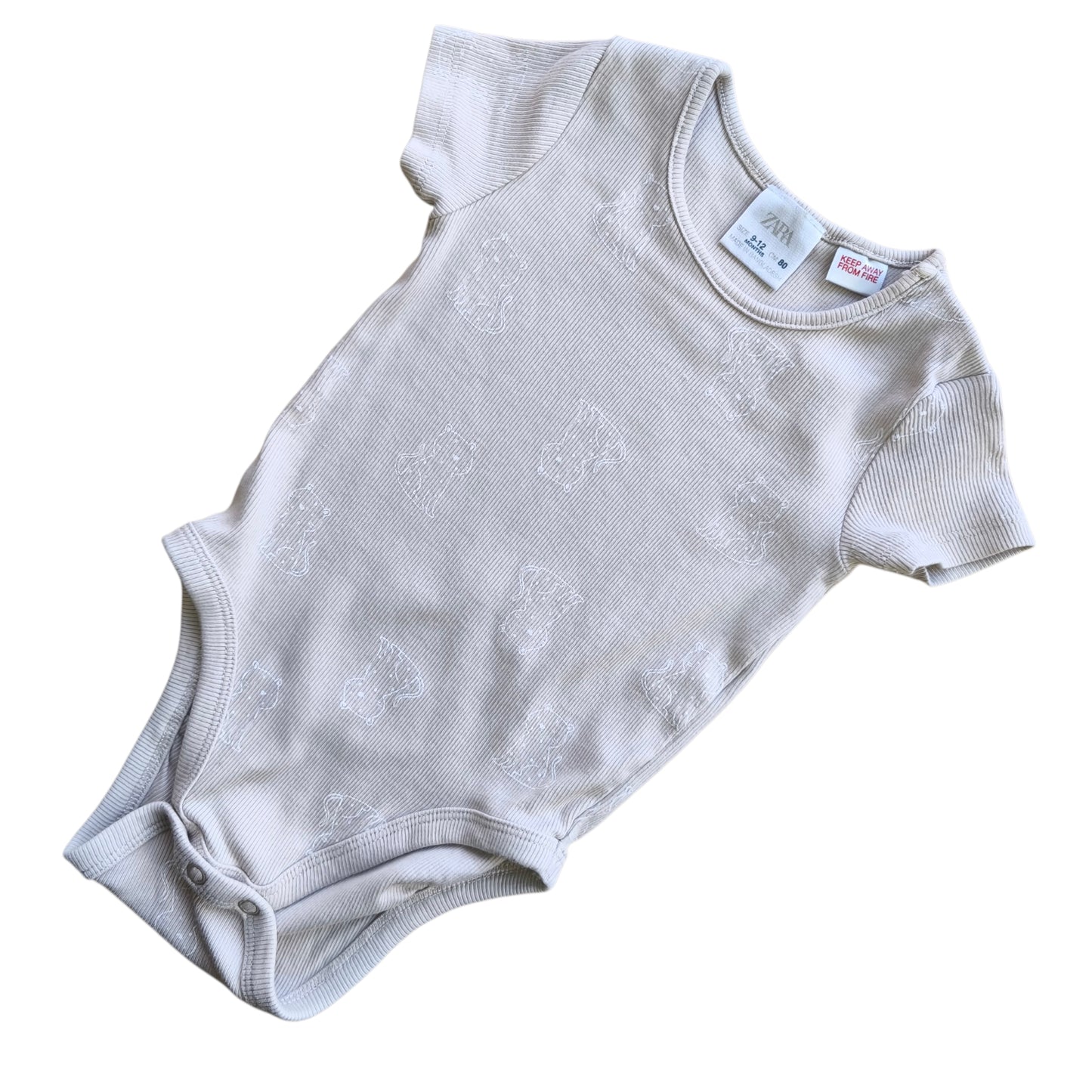 Body canalé con estampado / 9-12 meses
