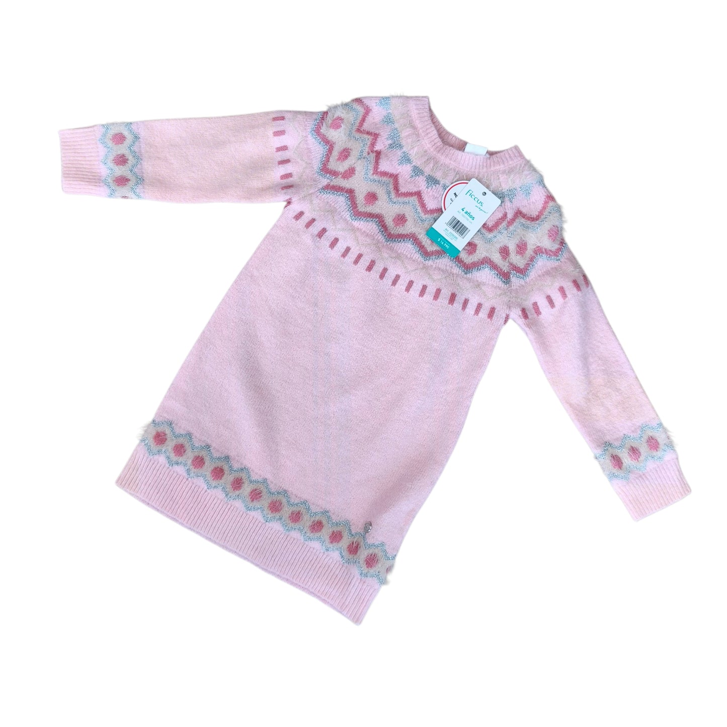Sweater largo rosado / Talla 4