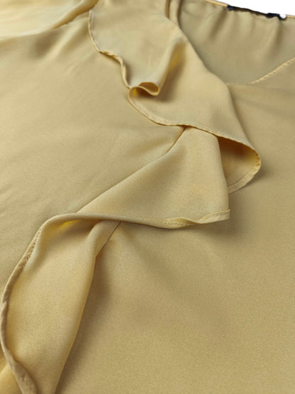 Blusa mostaza con vuelos / Talla L