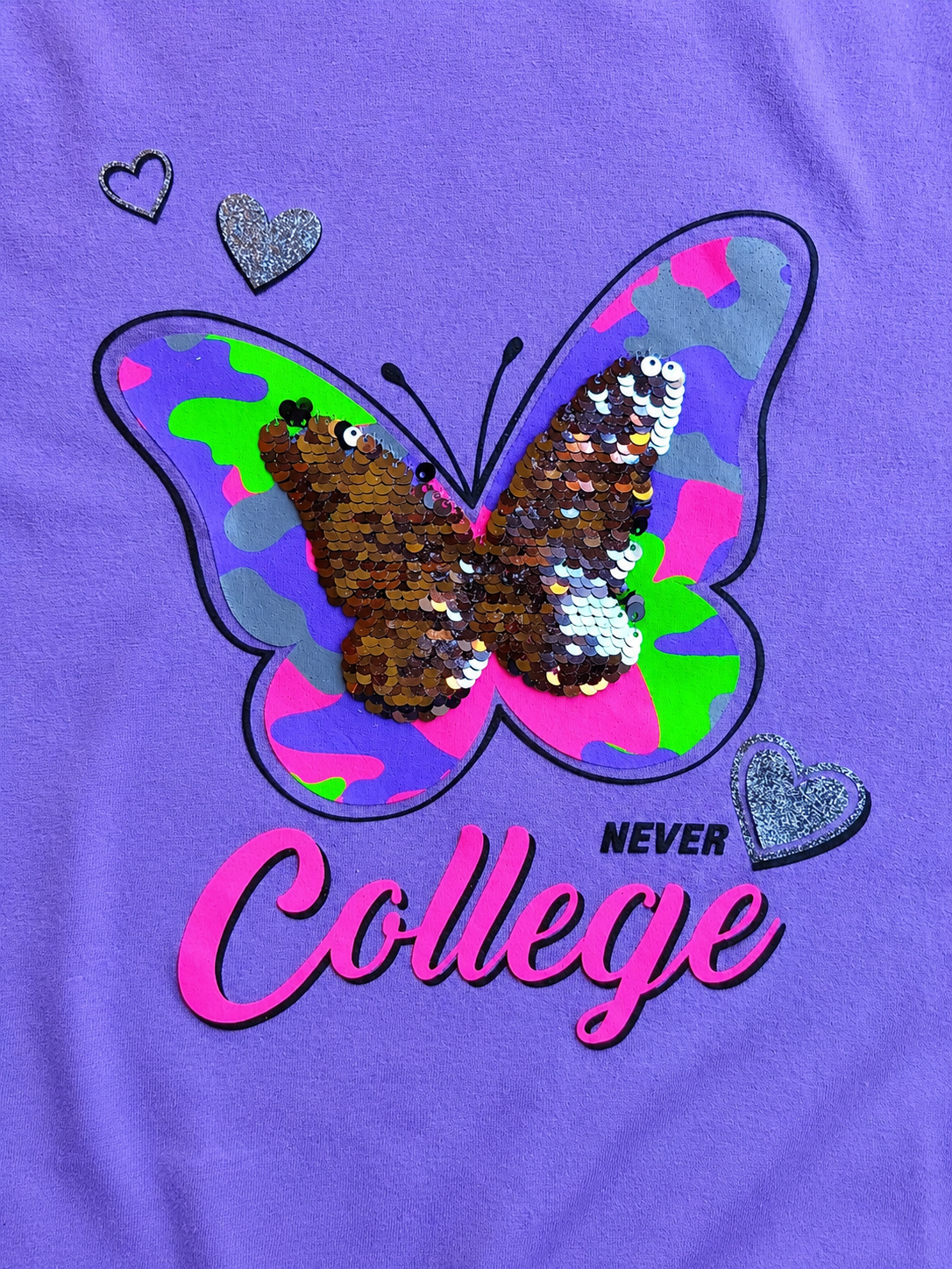 Polera lila mariposa / 12 años