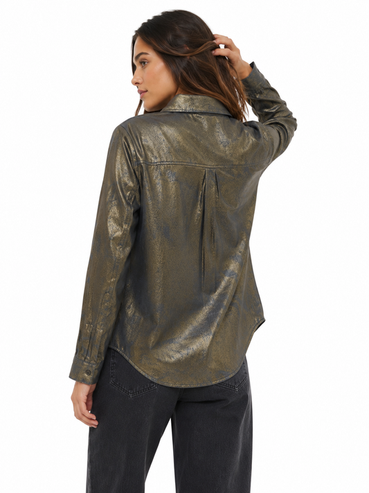 Blusa metalizada efecto bronce / Talla M