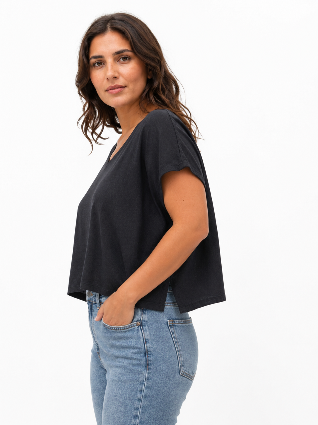 Polera negra suelta / Talla XL