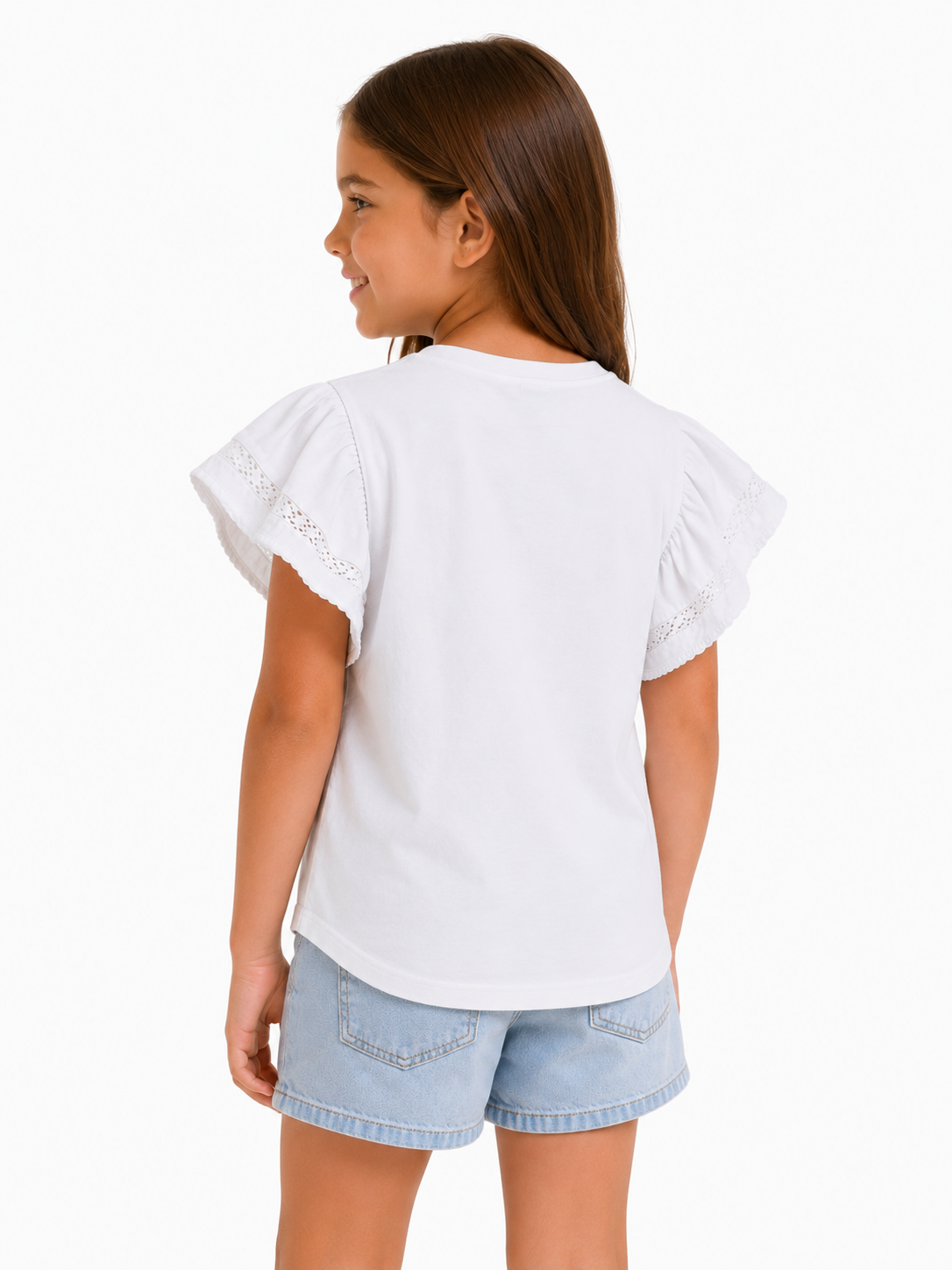 Polera con mangas volantes / Talla 7