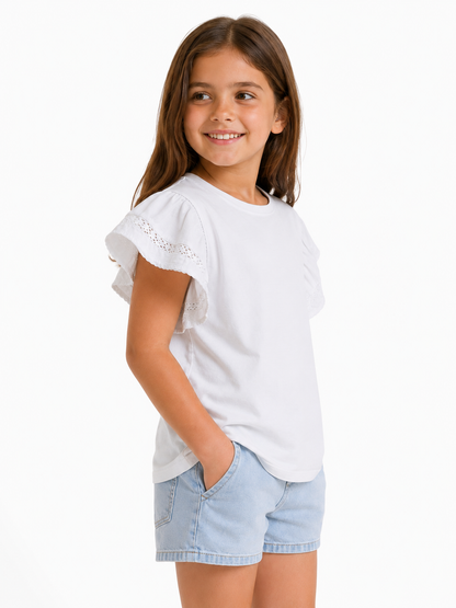 Polera con mangas volantes / Talla 7
