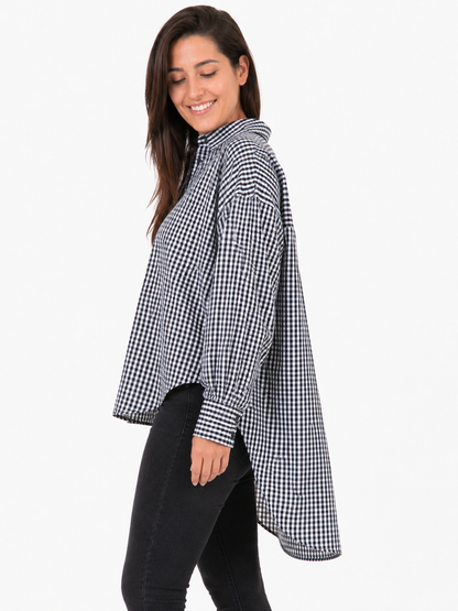 Blusa larga ingham oversize /Talla XS