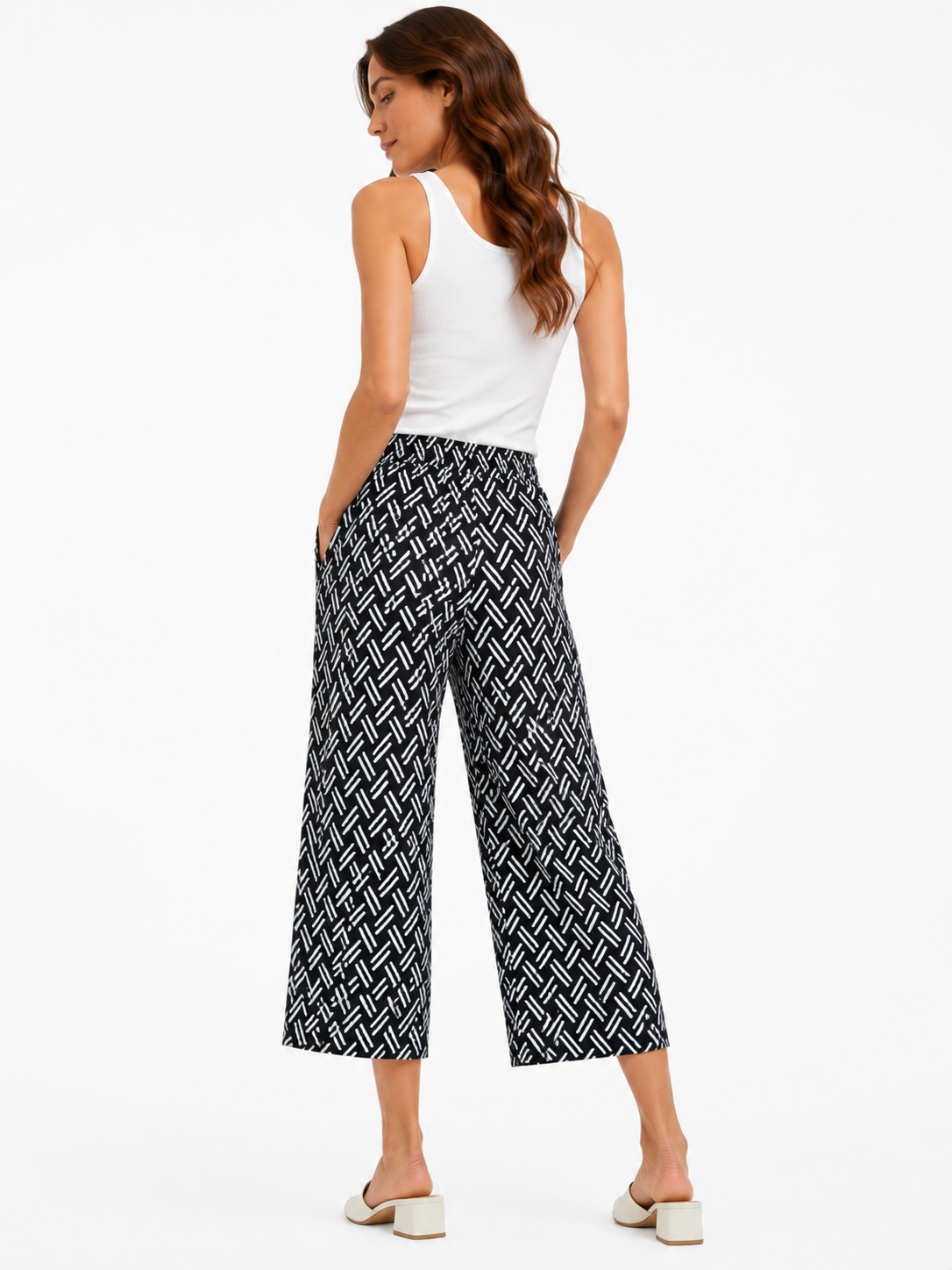 Pantalón Culote Estampado Geométrico / Talla XS