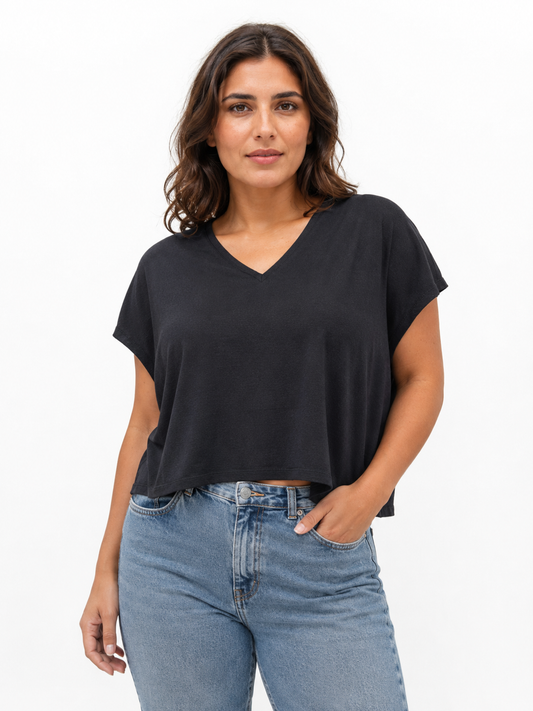 Polera negra suelta / Talla XL