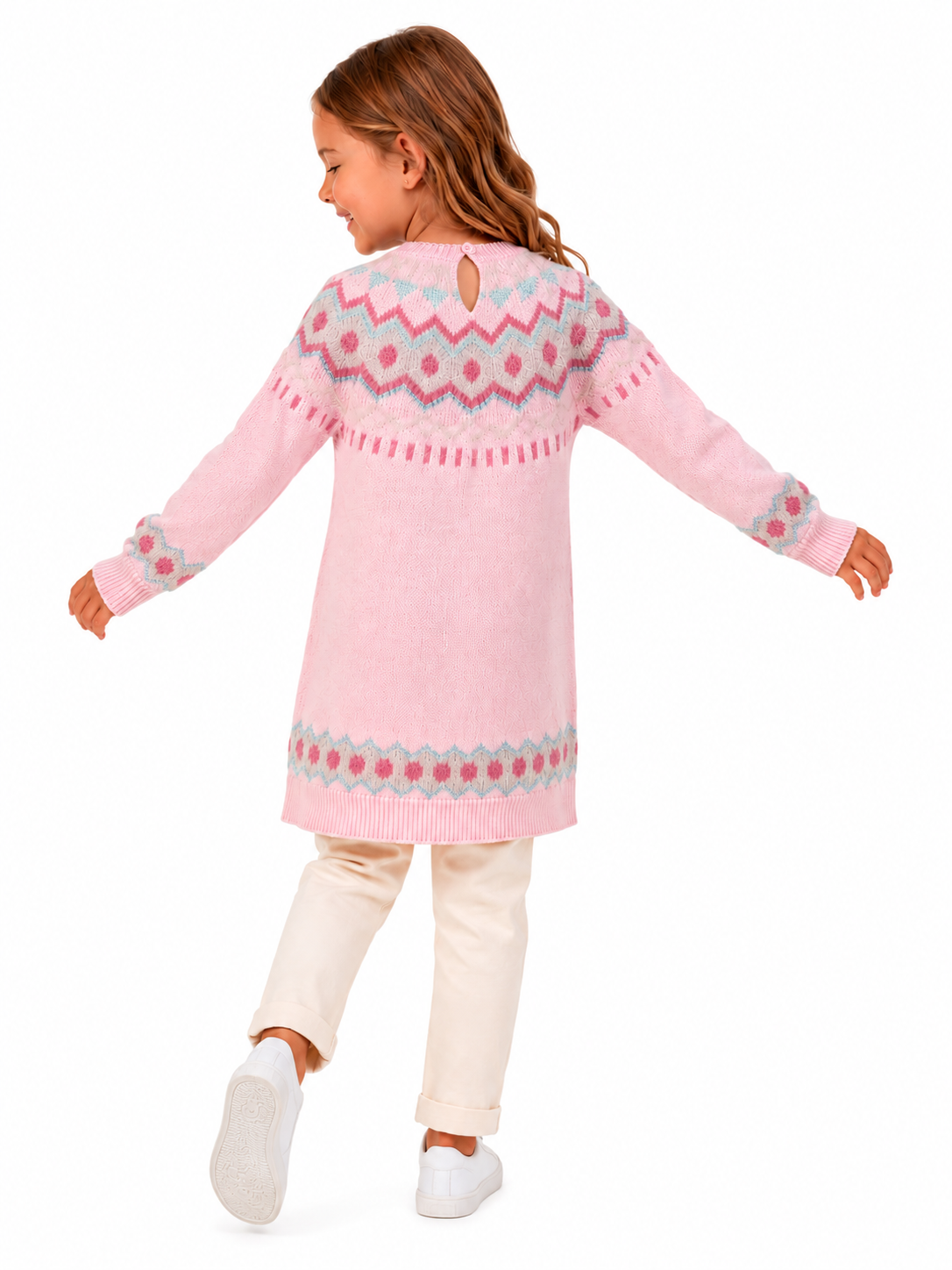 Sweater largo rosado / Talla 4