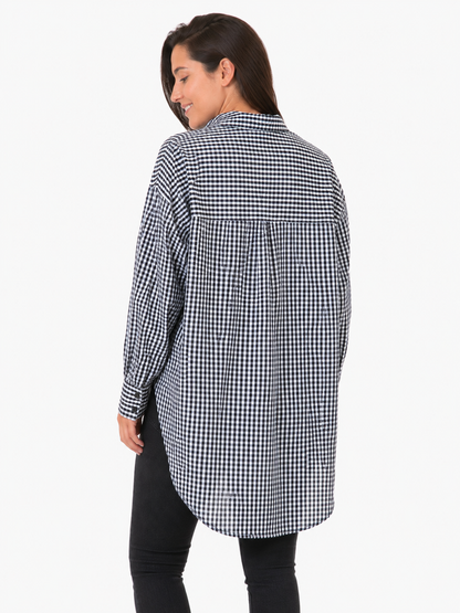 Blusa larga ingham oversize /Talla XS