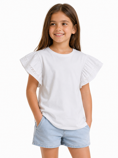 Polera con mangas volantes / Talla 7