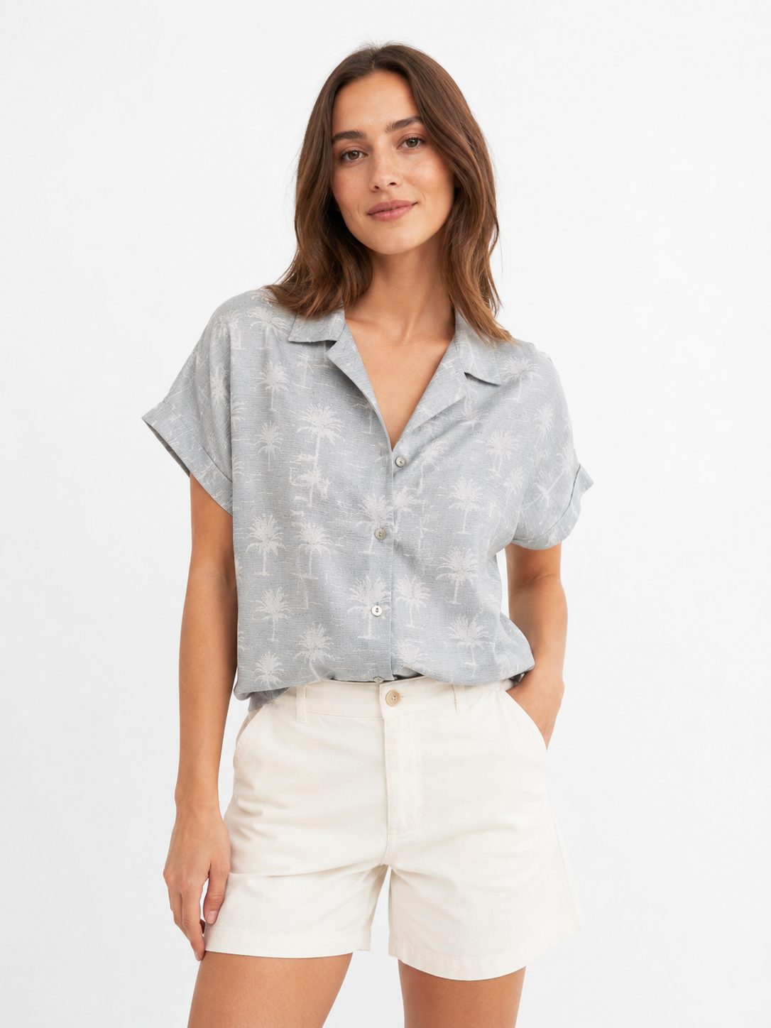 Blusa estampado plmeras / Talla M