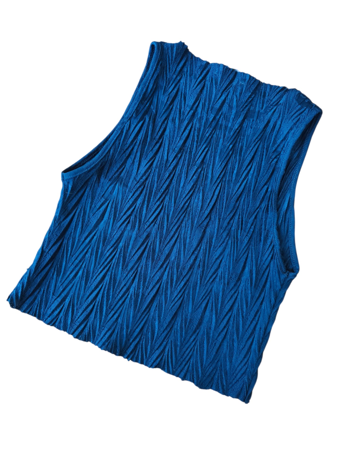 Polera texturizada azul eléctrico / Tala S