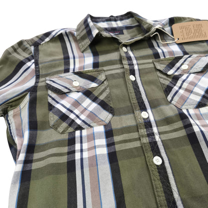 Camisa cuadrillé oliva / Talla S