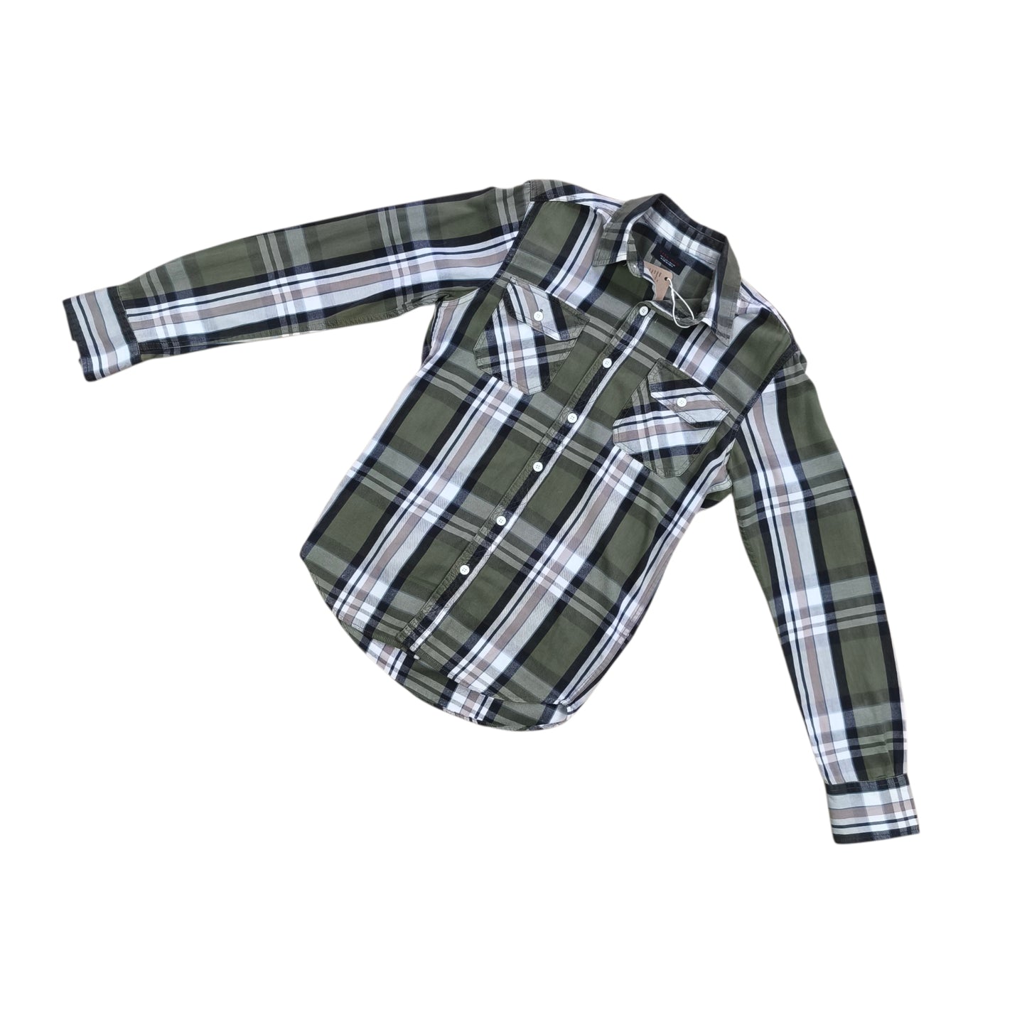Camisa cuadrillé oliva / Talla S