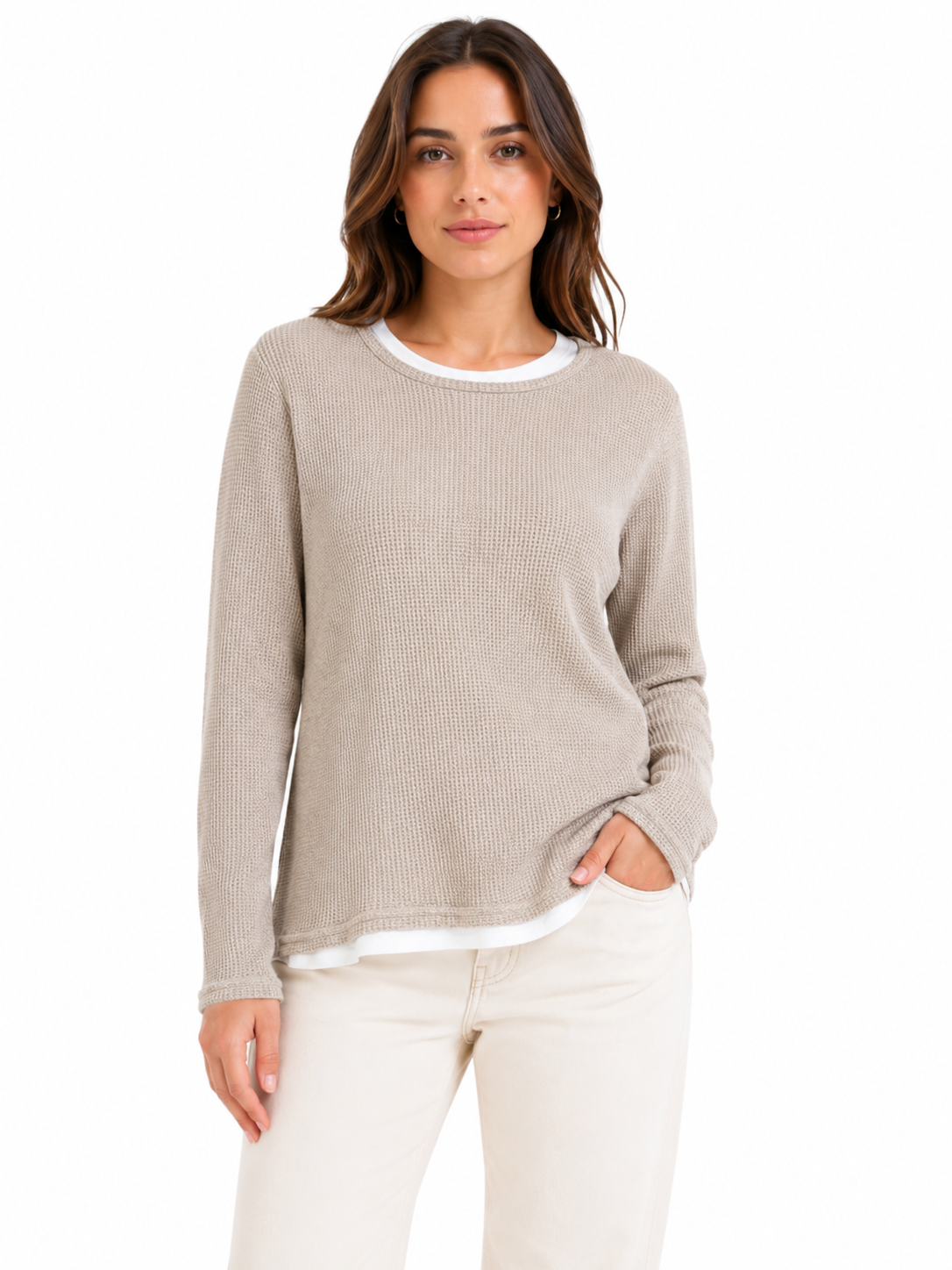Sweater Waffle Texturizado / Talla S