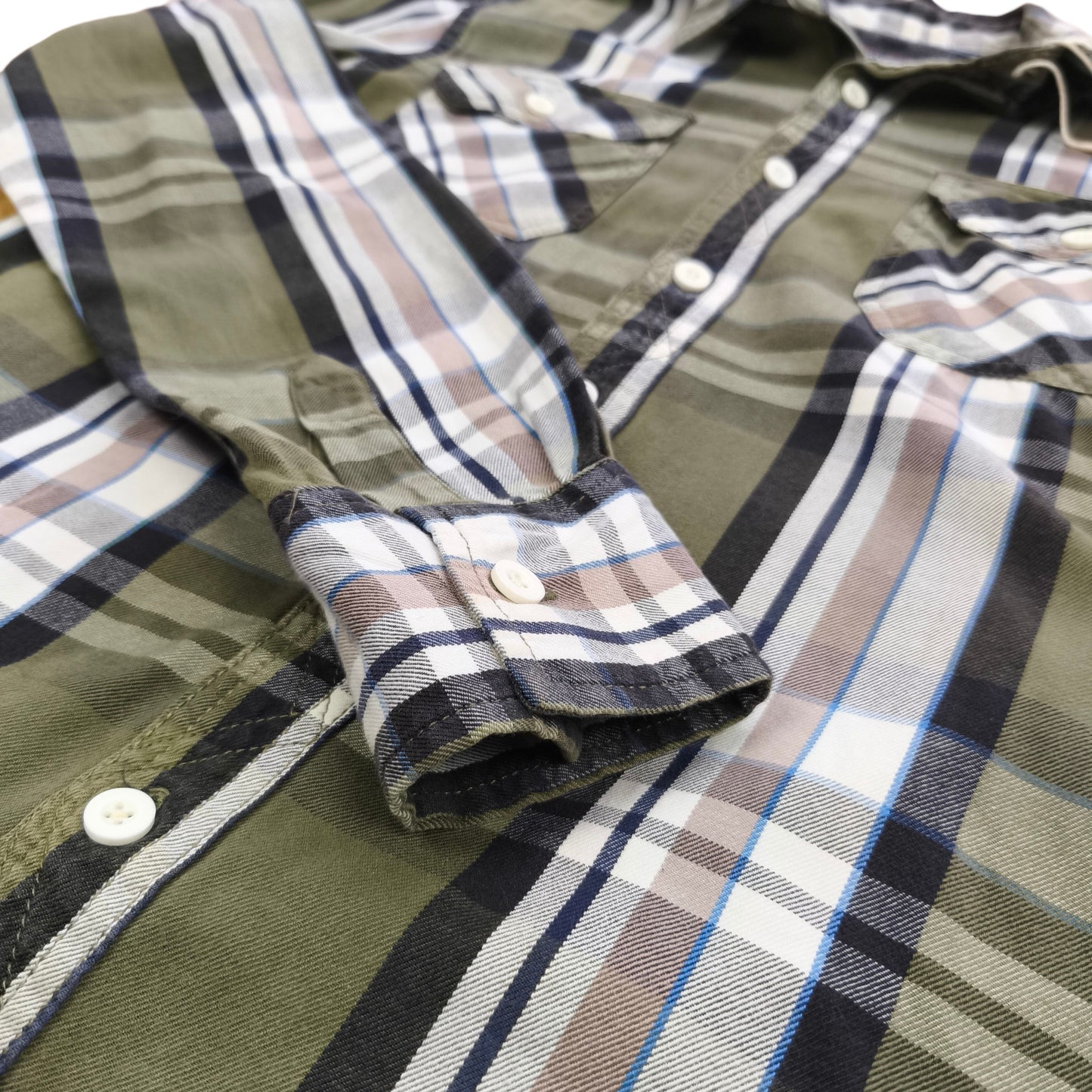 Camisa cuadrillé oliva / Talla S