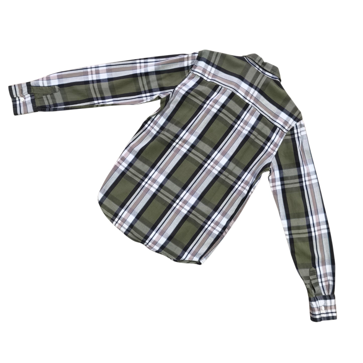Camisa cuadrillé oliva / Talla S